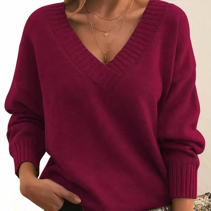 Rosie | Edler Damen V-Ausschnitt Strickpullover Mit Kaschmir-Mischung