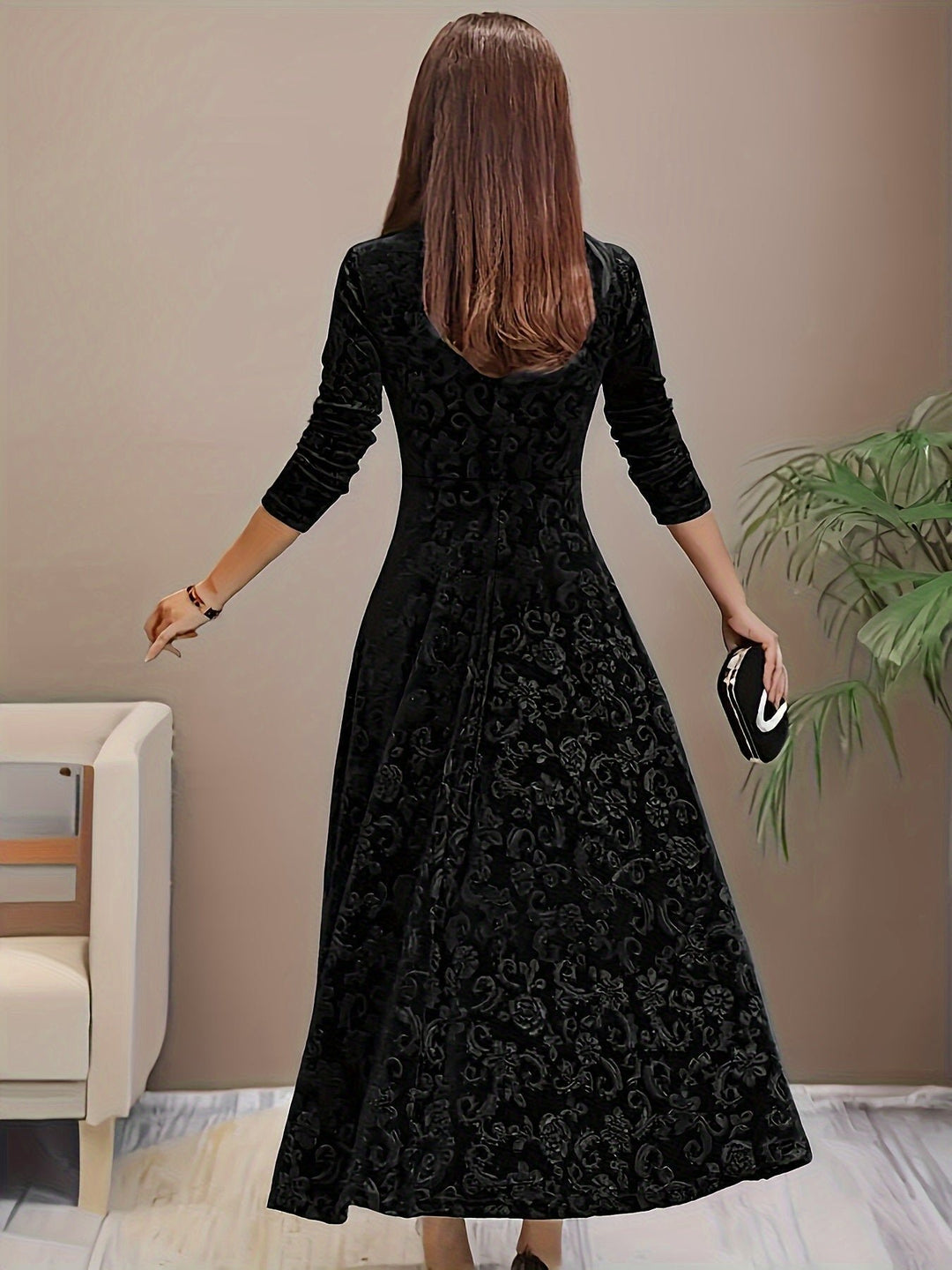 Nora | Samtkleid – Elegantes A-Linie Midi für Damen