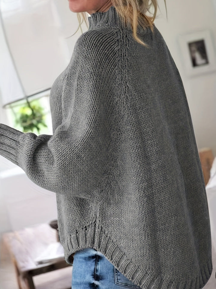 Corinna | Grober Rollkragen-Kabelstrickpullover für Frauen