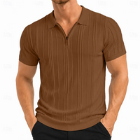 Jonas | Modernes Strukturiertes Polo-Shirt mit Viertel-Reißverschluss