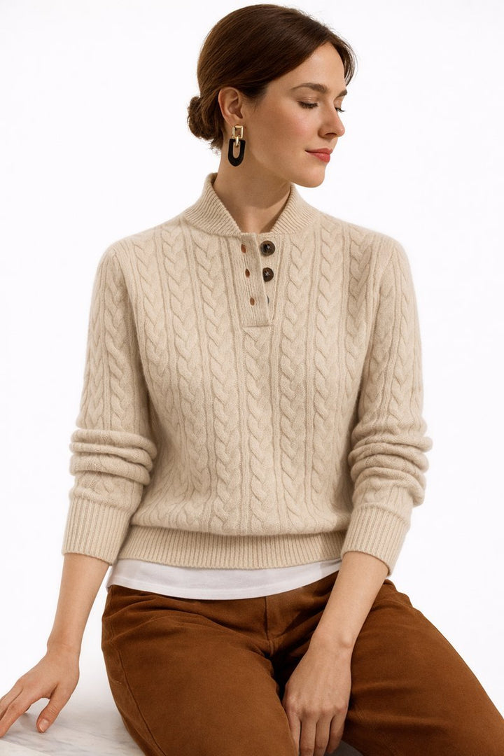 Elisabeth | Zopfstrick Rollkragenpullover für Damen