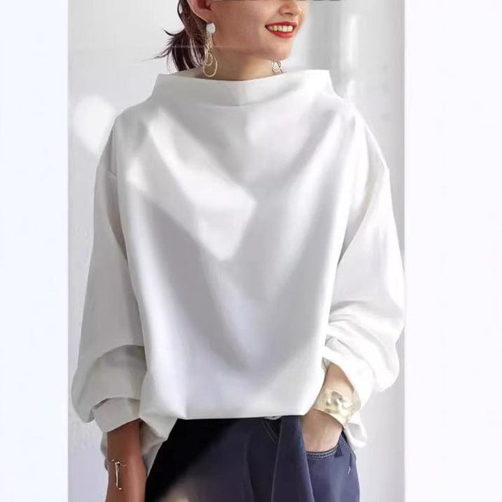 Mia | Eleganter Oversize-Strickpullover mit hohem Kragen