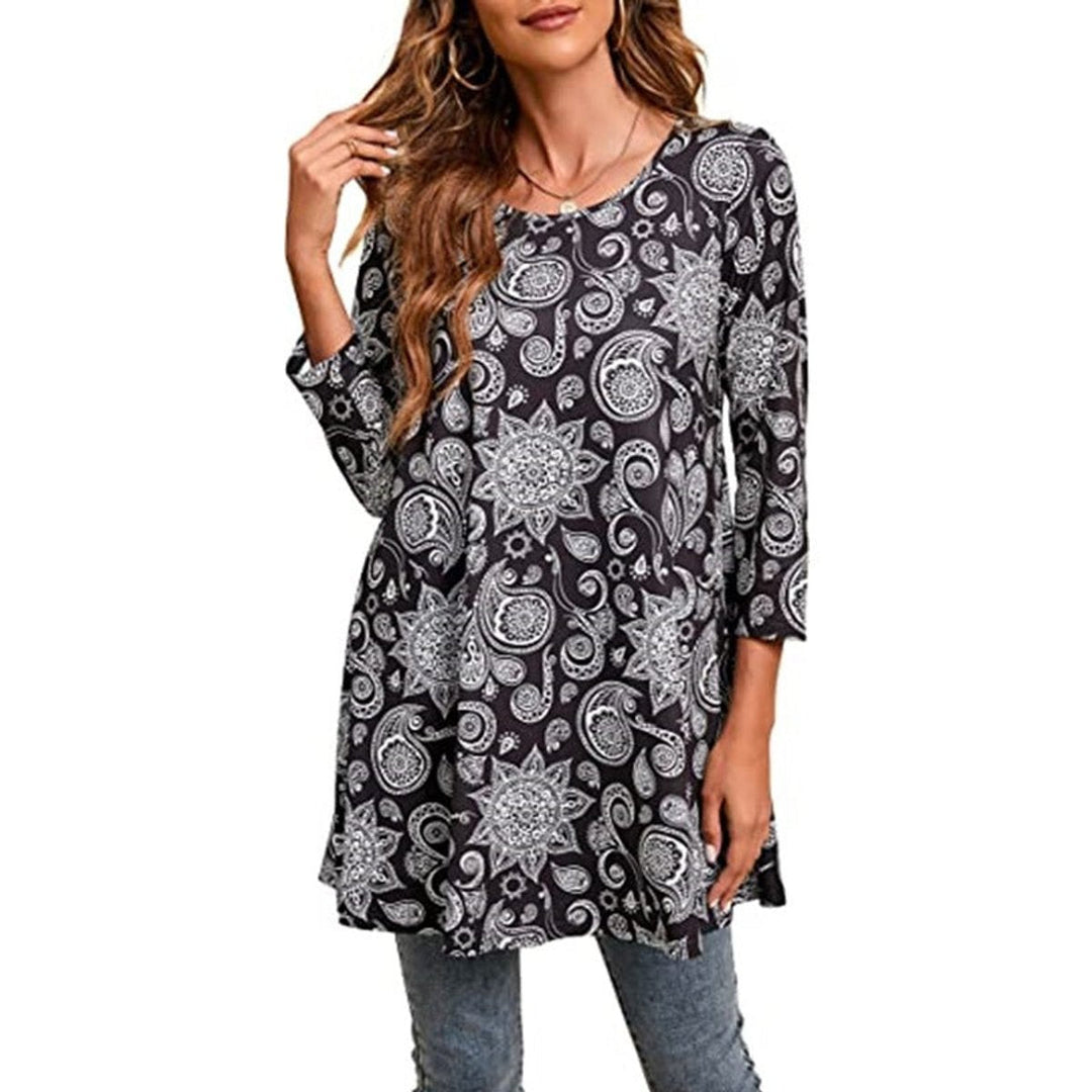 Vivienne | Mandala-Tunika Top Mit Eleganter A-Linien-Silhouette