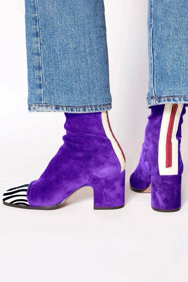 Elizabeth | Auffällige Veloursleder-Stiefeletten mit Leopardenakzent