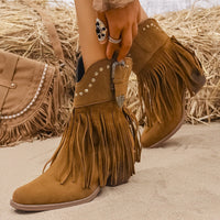 Melanie | Stilvolle Cowboy-Stiefel mit Fransen und Nieten