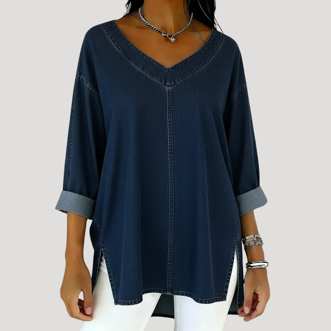 Amelie | Relaxed Tunic Top with Elegant V-Neck