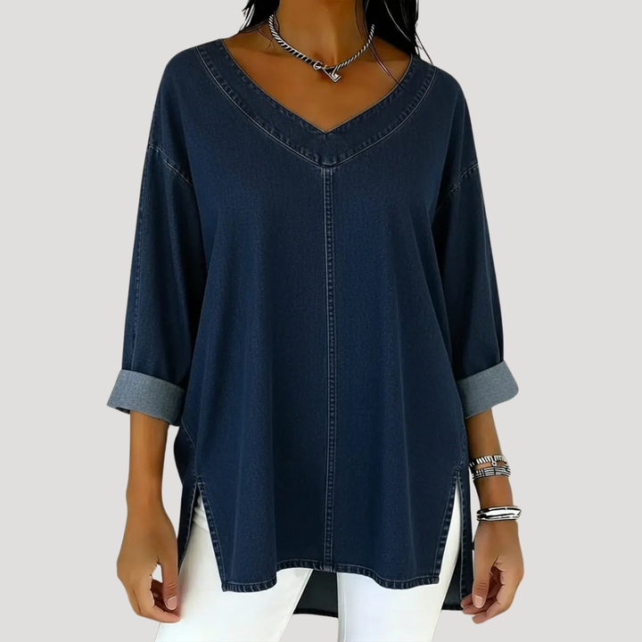 Amelie | Relaxed Tunic Top with Elegant V-Neck