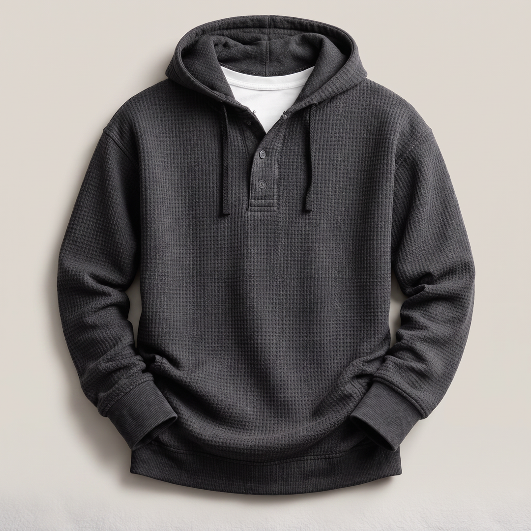 Waffle | Knit Pullover für Herren mit Kapuze