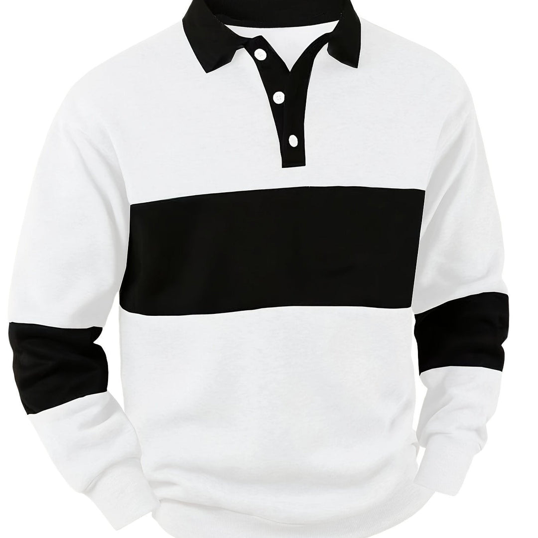 Grayson | Colour-Block Langarm Polo-Shirt