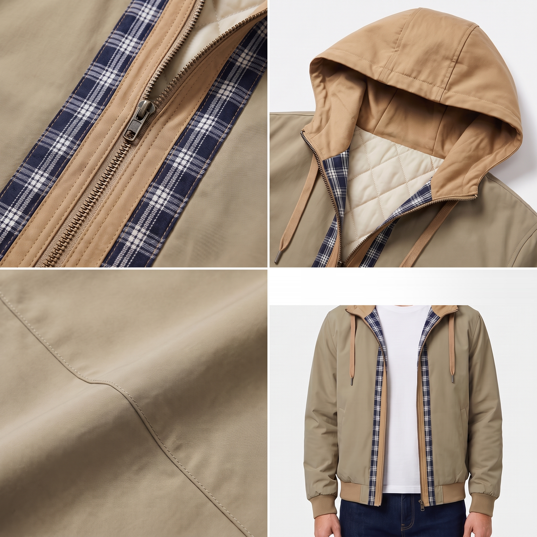 Lynn | Layered Hood Quilted Jacket für Männer