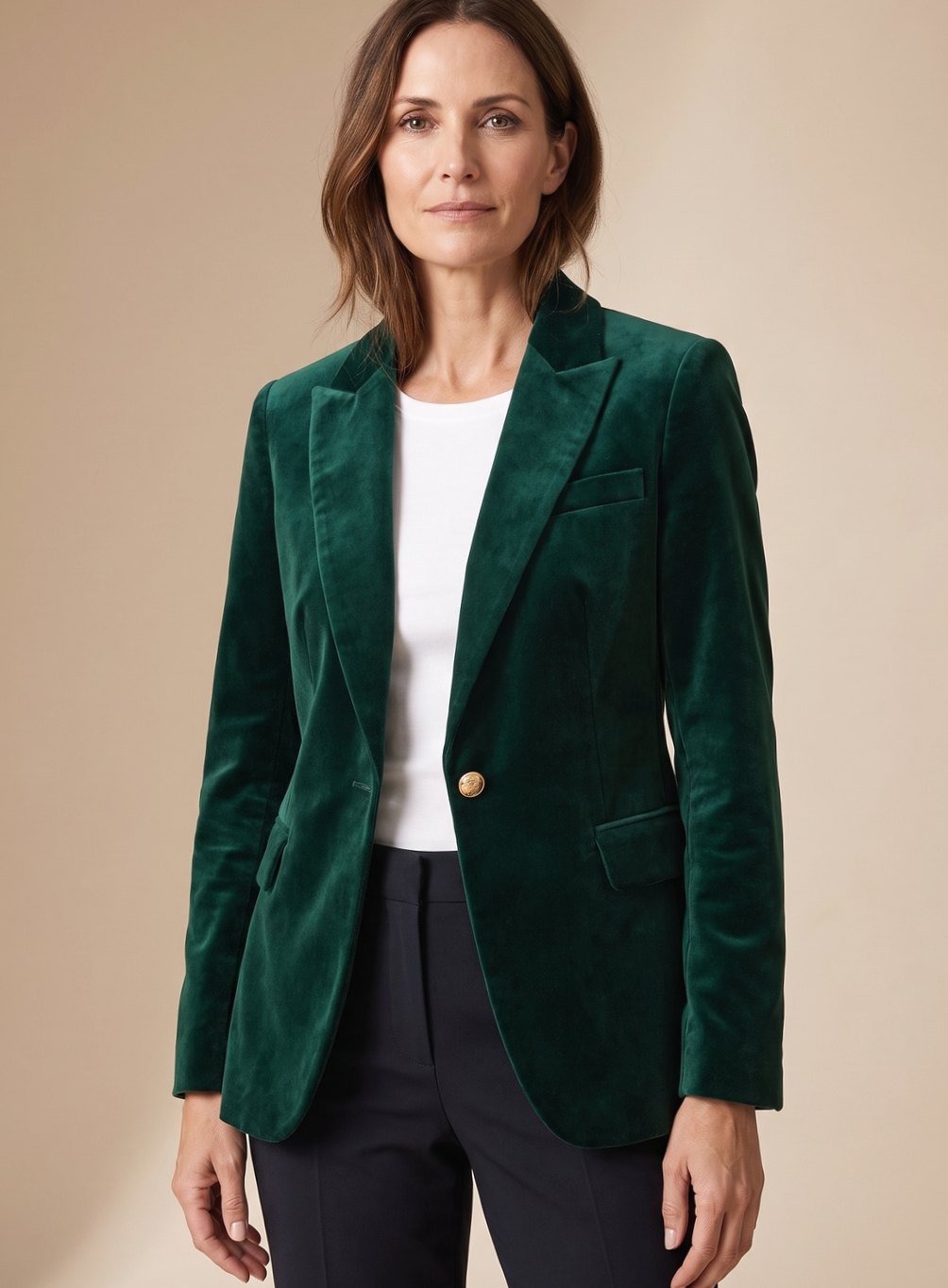 Elisabeth | Samt Blazer mit Goldknöpfen – Schlanker Schnitt für Damen