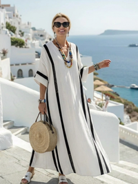 Mia | Modern maxi dress with color-block stripes and a relaxed fit