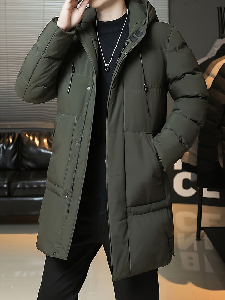 Donovan | Hooded Longline Puffer Coat – Eleganter Winterstil für Männer