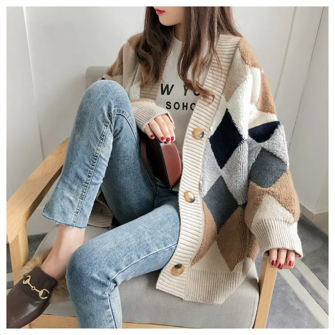 Maya | Moderne und Oversized Damen Strick Strickjacke