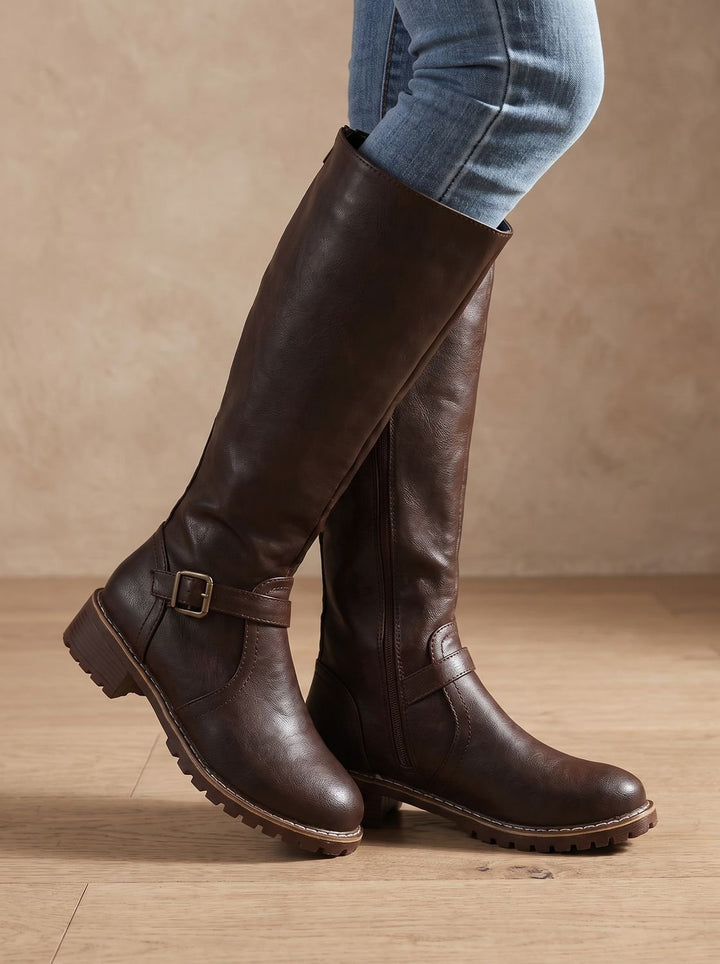 Amelia | Kniehohe Stiefel – Elegantes Design mit Schnalle für Damen