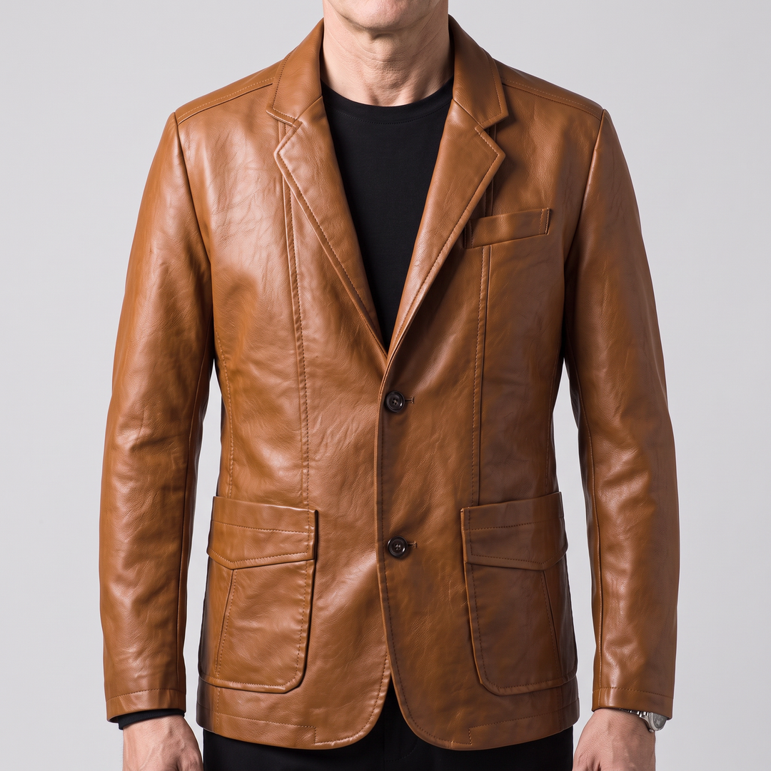 ALESSANDRO | Leder Blazer – Italienische Maßgeschneiderte Eleganz