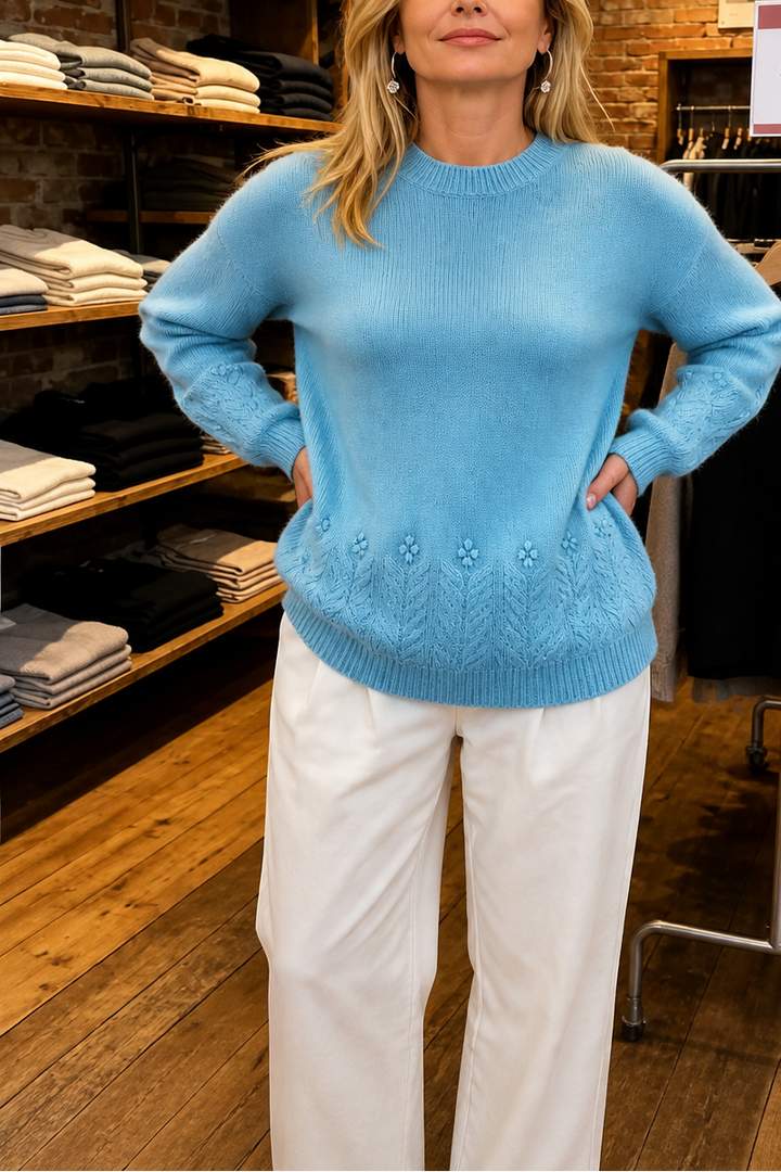 Cablesse | Kabelstrickpullover mit Rundhalsausschnitt