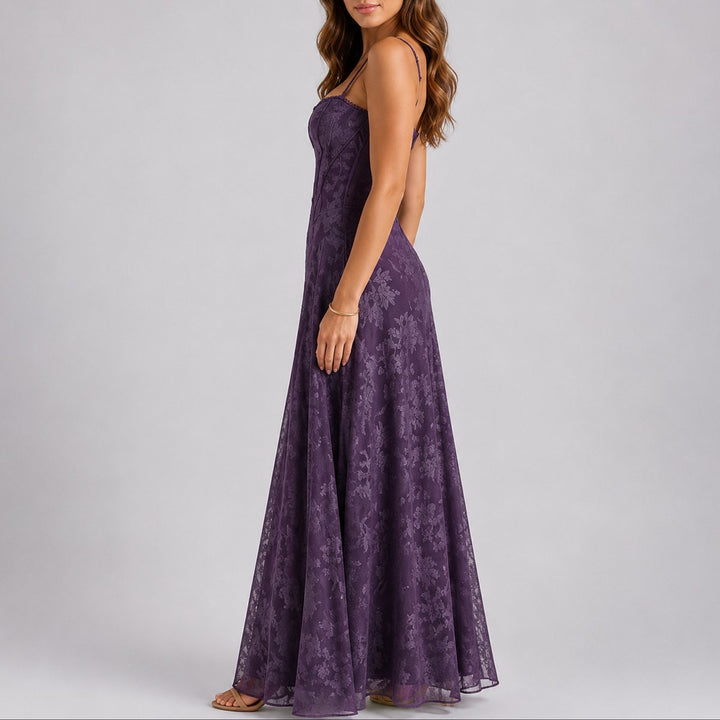 Marlene | Elegantes Herbst-Hochzeitskleid Mit Floralem Jacquard