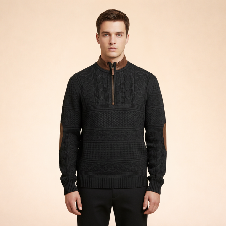 Anselm | Bequemer Pullover mit Reißverschluss