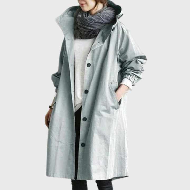 Ruby | Wasserabweisender Kapuzen-Trenchcoat Mit Langer Silhouette