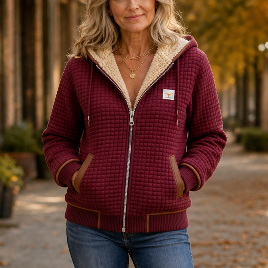 Hearthline | Waffelstepp-Jacke mit Kapuze – Warm und Stilvoll