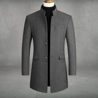 Jonathan | Moderner Slim-Fit Wollmantel Mit Stehkragen
