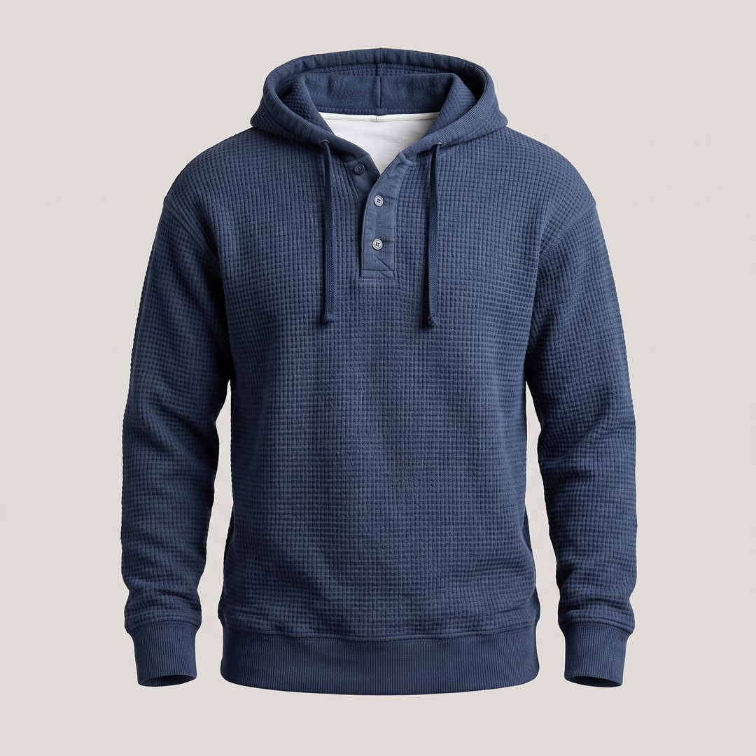Waffle | Knit Pullover für Herren mit Kapuze