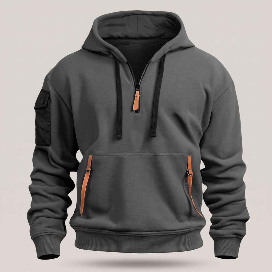 Zeno | Utility Hoodie – Praktischer Half-Zip Stil für Männer