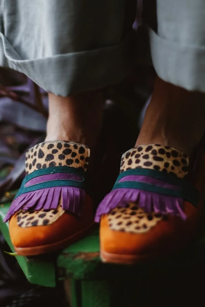 Rebecca | Ausdrucksstarke Animal-Print Loafer Mit Dekorativen Fransen