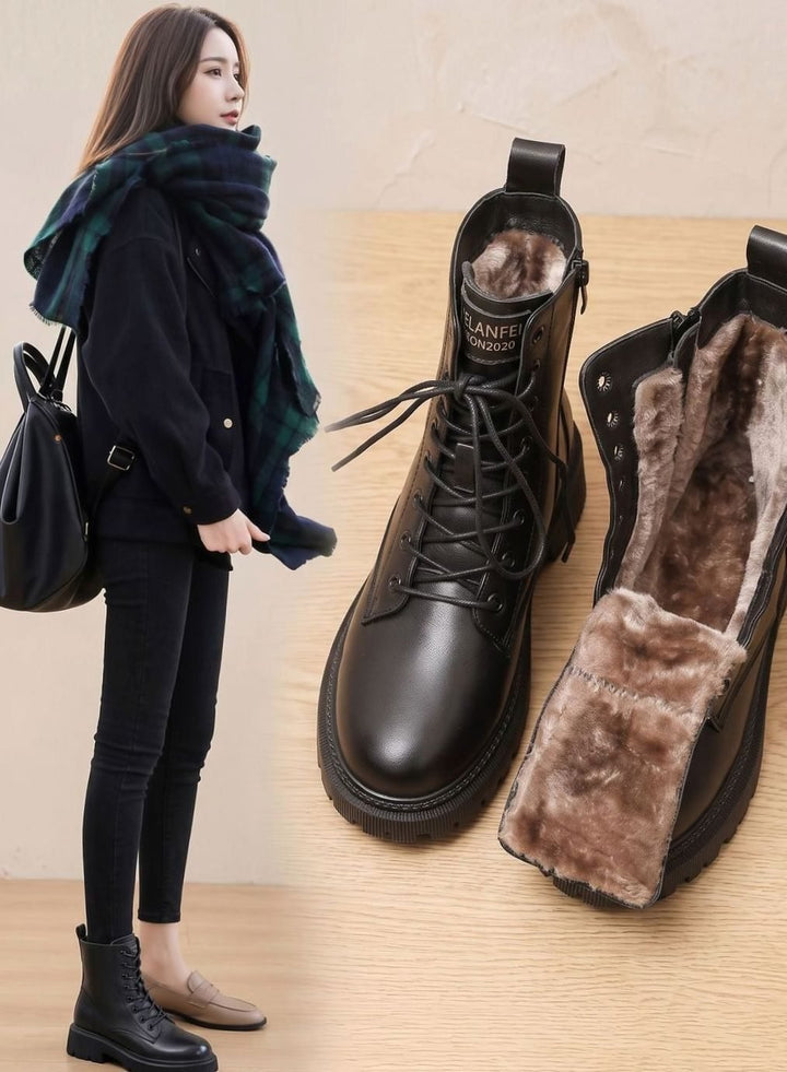 Elfriede | Stiefeletten – Gefütterte Schnür-Ankle-Boots für Damen