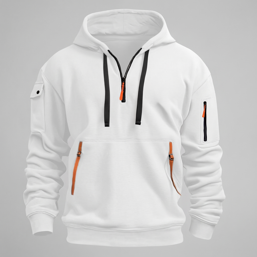 Zeno | Utility Hoodie – Praktischer Half-Zip Stil für Männer