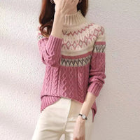 Monika | Warmer Rollkragenpullover mit Nordischem Strickmuster