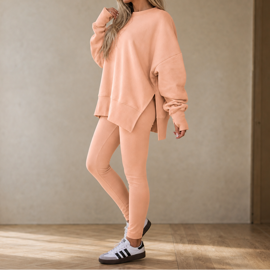 Graceful | Side-Slit Sweatshirt und Leggings Set für Frauen