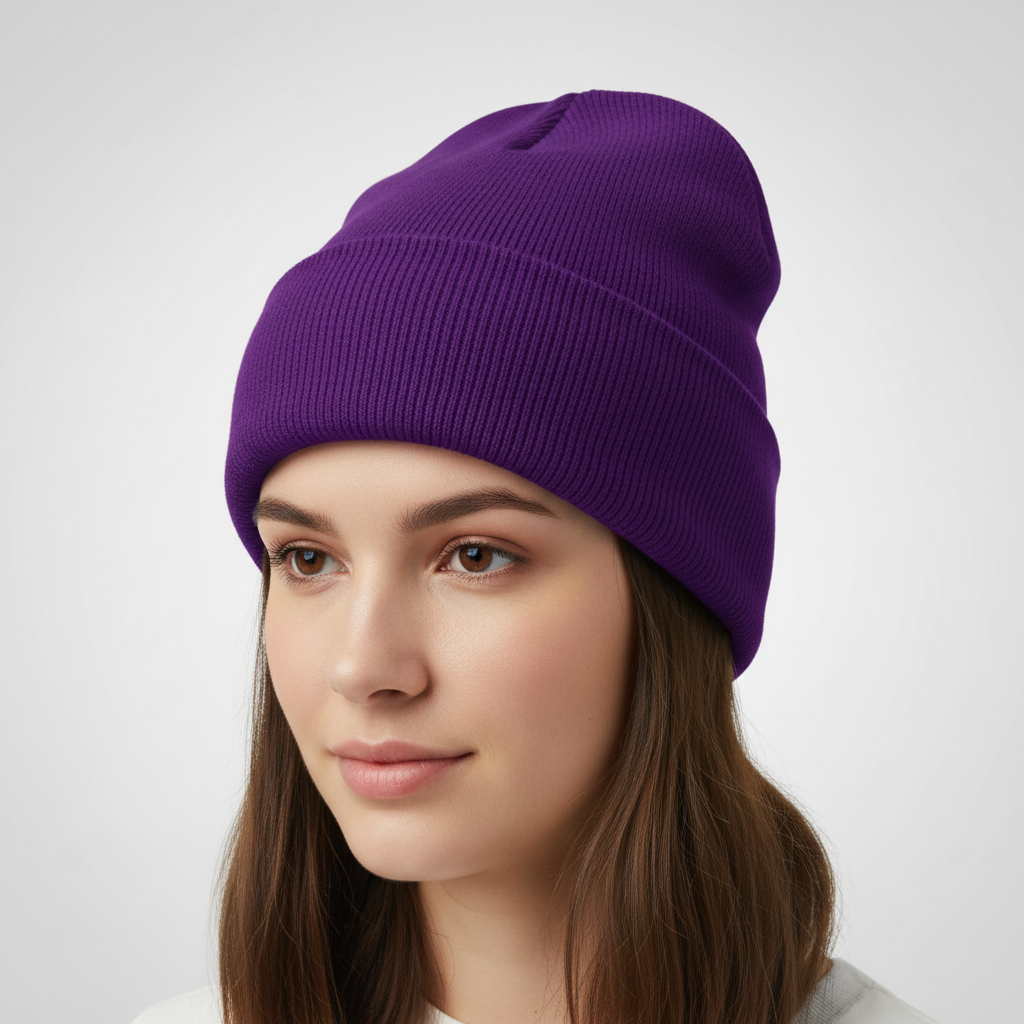Blaue Wintermütze | Gestrickte Wintermütze mit warmer Isolierung