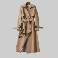 Lily | Langer Zweireihiger Trenchcoat Mit Taillengürtel