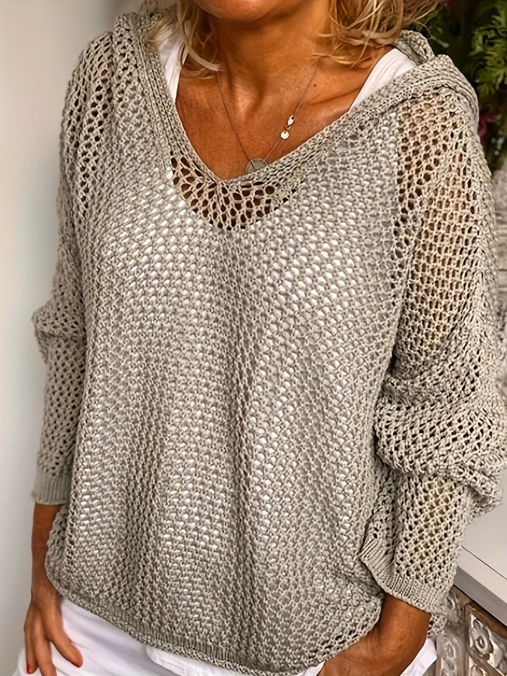 Delaney | Offener Strickpullover mit Kapuze