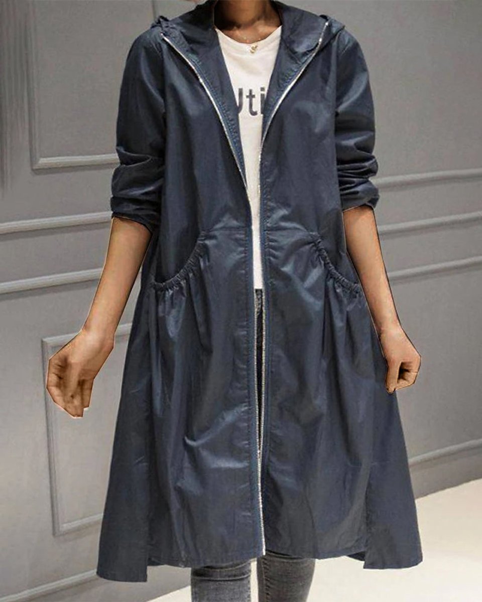 Amelie | Wasserabweisender Kapuzen-Trenchcoat mit Femininer Silhouette