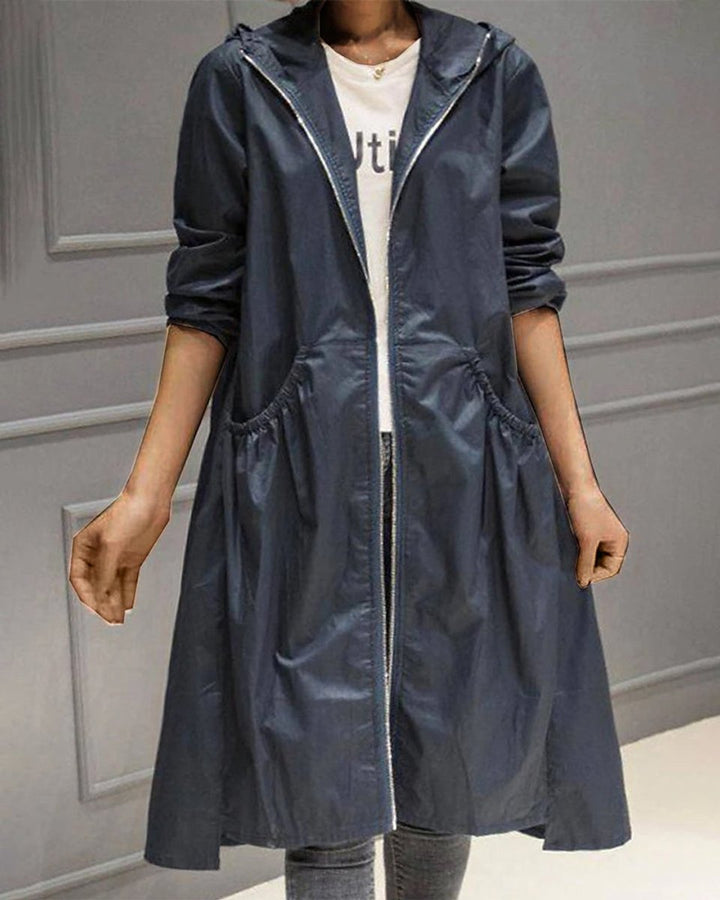 Amelie | Wasserabweisender Kapuzen-Trenchcoat mit Femininer Silhouette