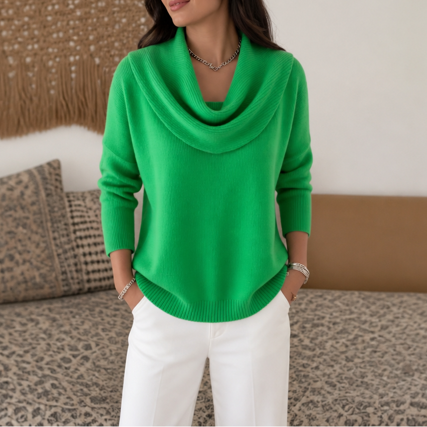 Draveline | Cowl Neck Drape Knit Sweater für Frauen
