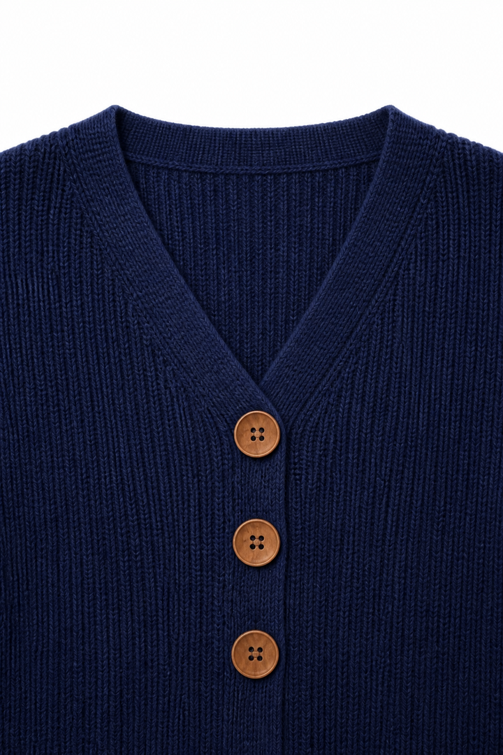 Wearbella | V-Neck Ribbed Knit Pullover Sweater – Bequem und Stilvoll