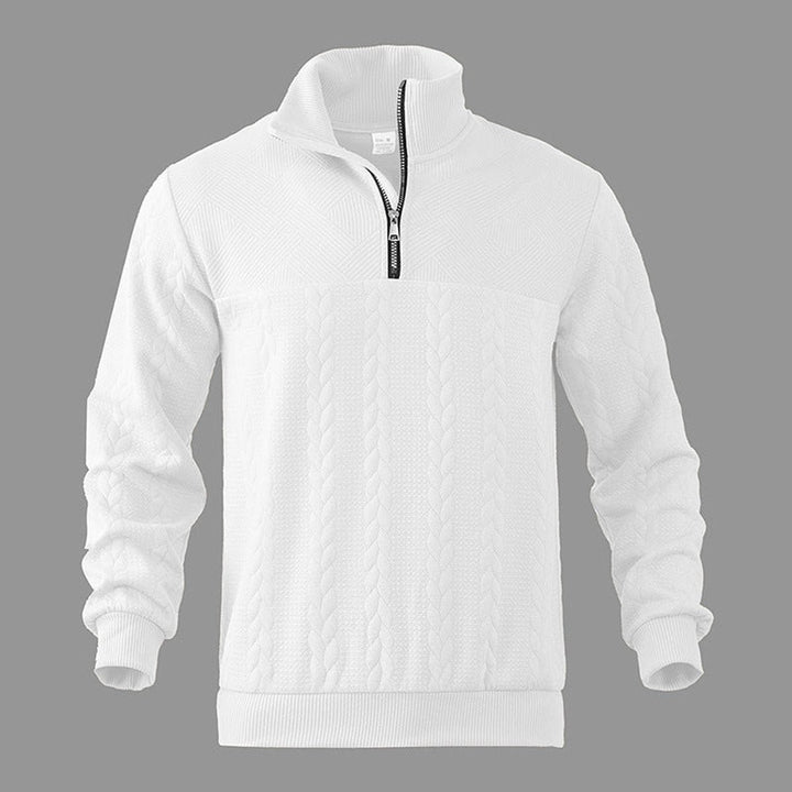 Andreas | Zopfstrick-Pullover mit Viertelreißverschluss für Herren