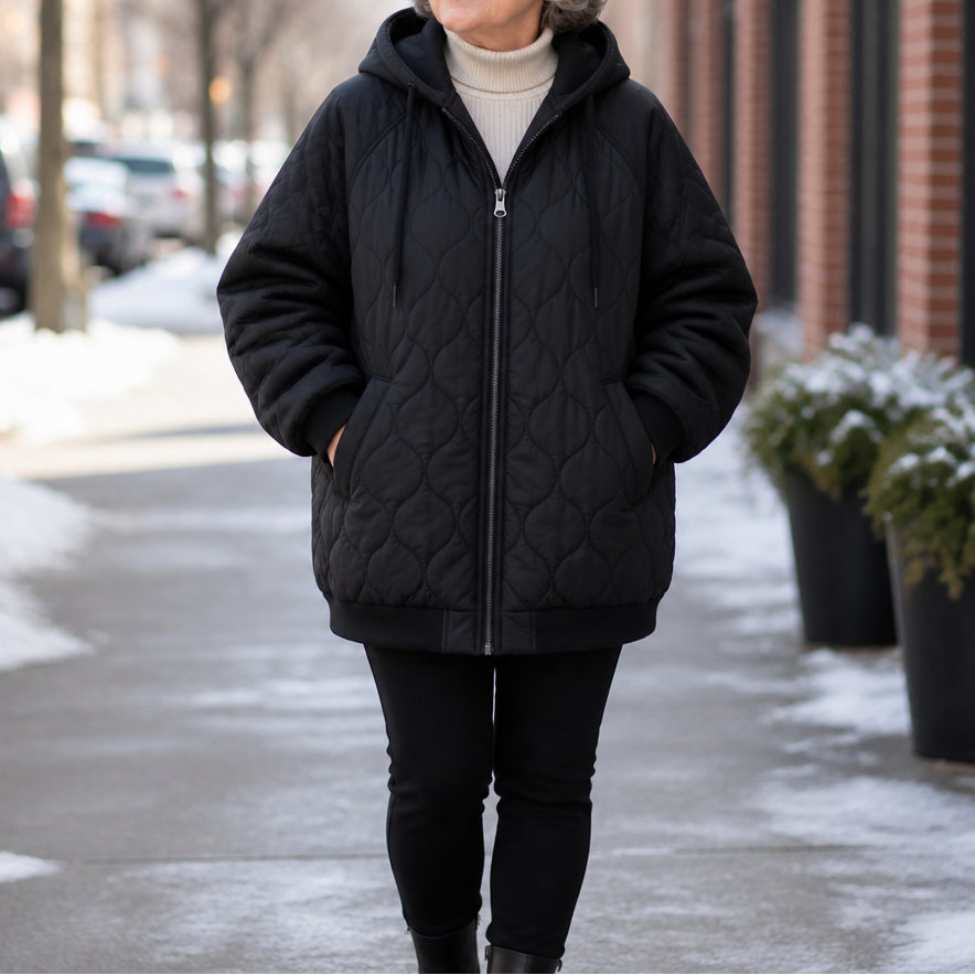 Wearbella | Spliced Quilted Hooded Puffer Jacket – Bequeme warme Jacke für kalte Tage