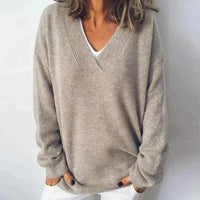 Laura | Elegant women's knitted sweater with V-neck