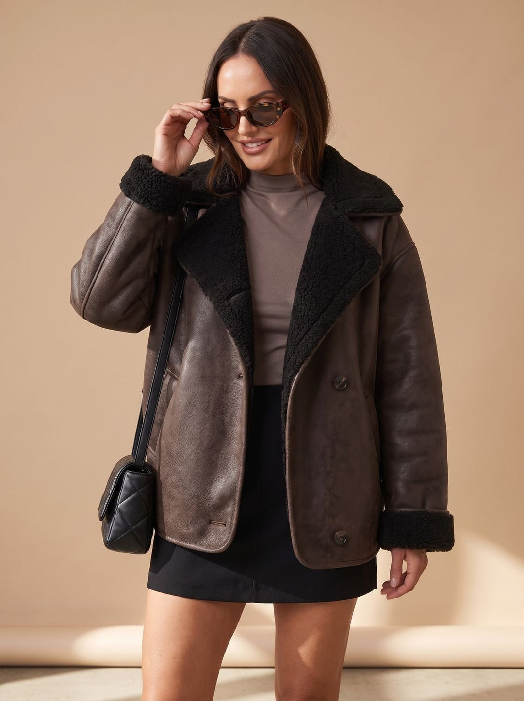 Annika | Teddyjacke – Oversized Kunstfellmantel für Damen