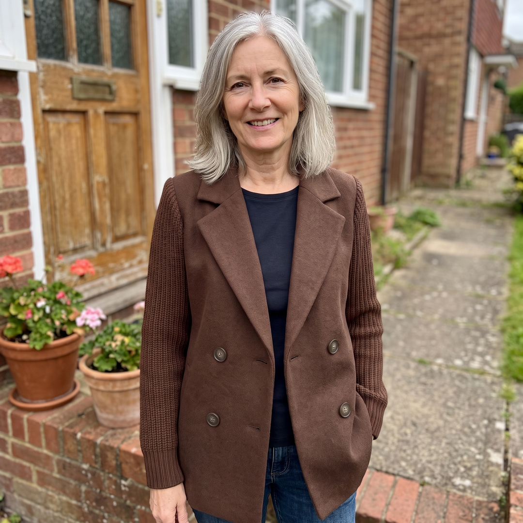 Kendra | Double Breasted Blazer mit Strickärmeln