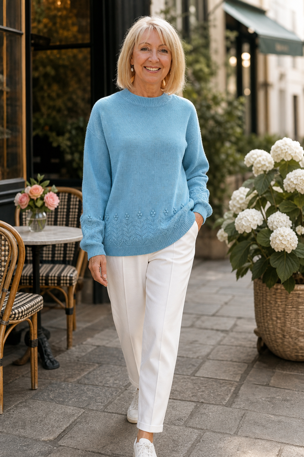 Cablesse | Kabelstrickpullover mit Rundhalsausschnitt