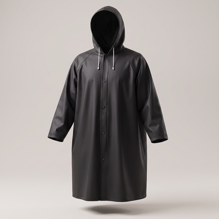 DryGuard | Lange Regenjacke – Wetterfester Kapuzenmantel