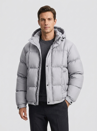 Andreas | Moderne Gepolsterte Daunenjacke mit Kapuze für den Winter