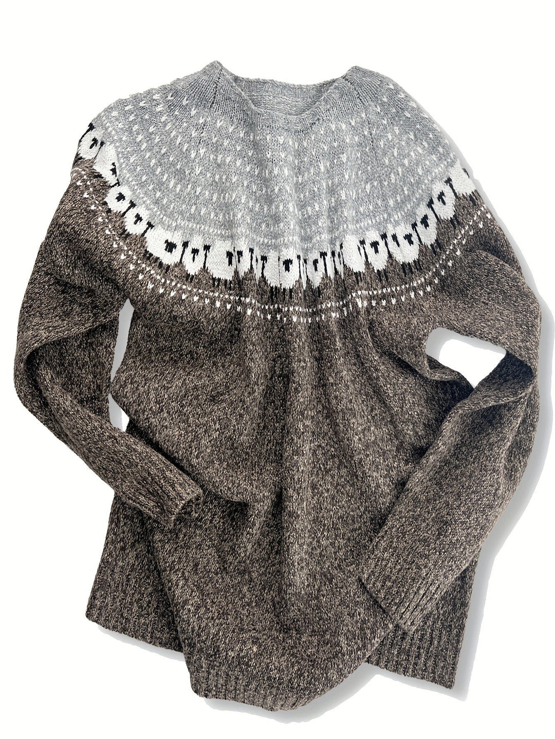 Johanna | Grobstrick-Pullover mit Schaf-Jacquardmuster für Frauen