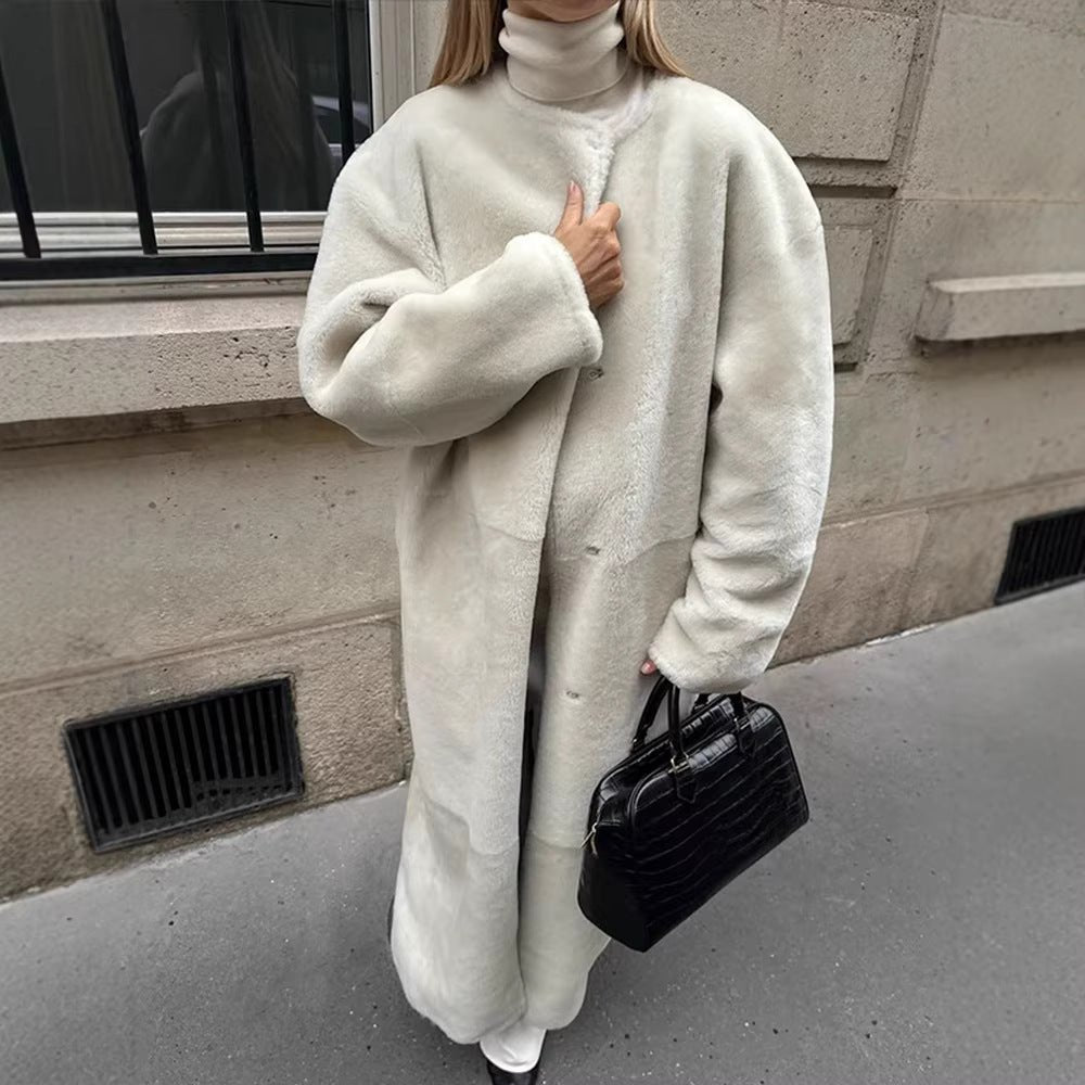 Drune | Teddy-Mantel – Oversize Longline für Damen